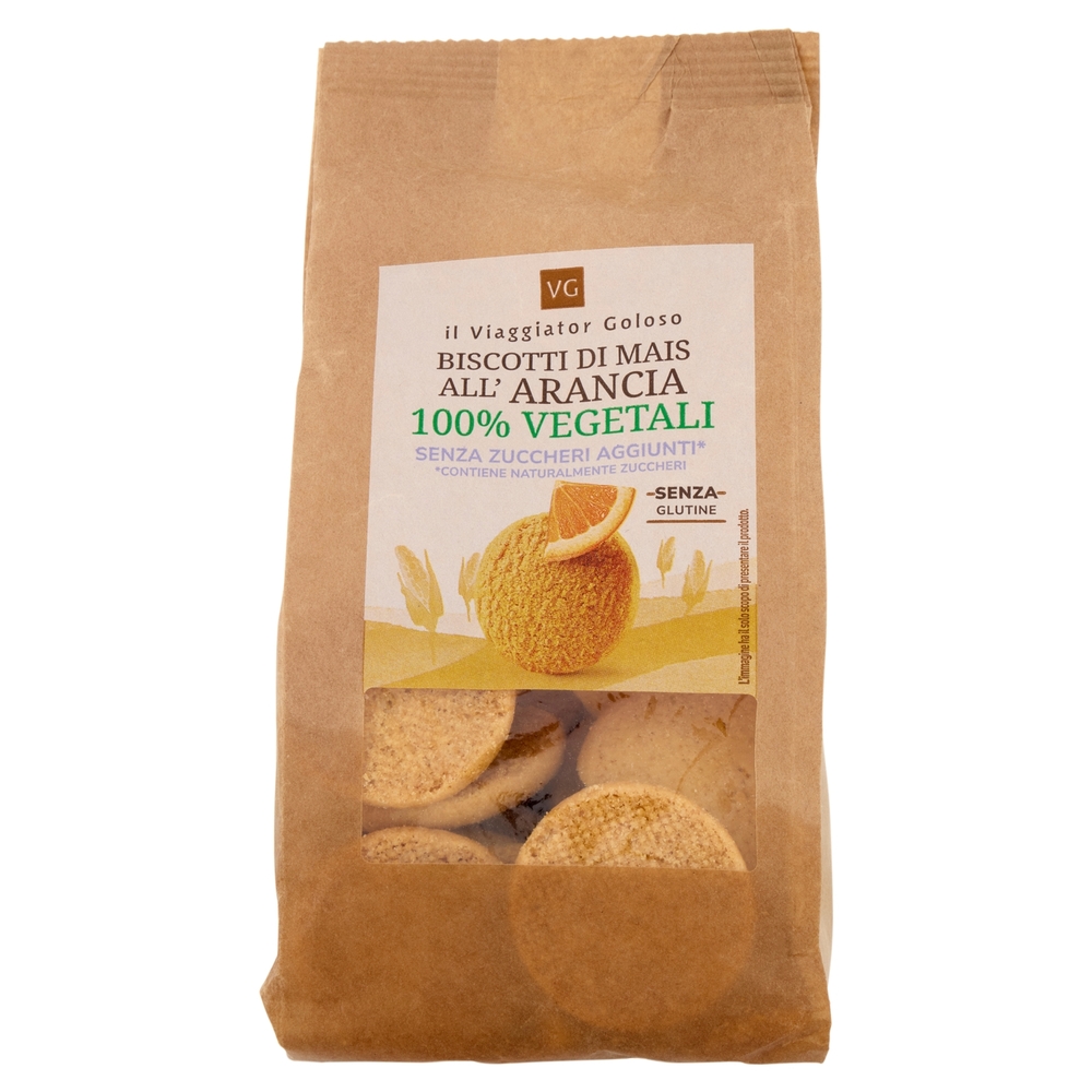 Biscotti di Mais all' Arancia 100% Vegetali Senza Zuccheri aggiunti Il Viaggiator Goloso